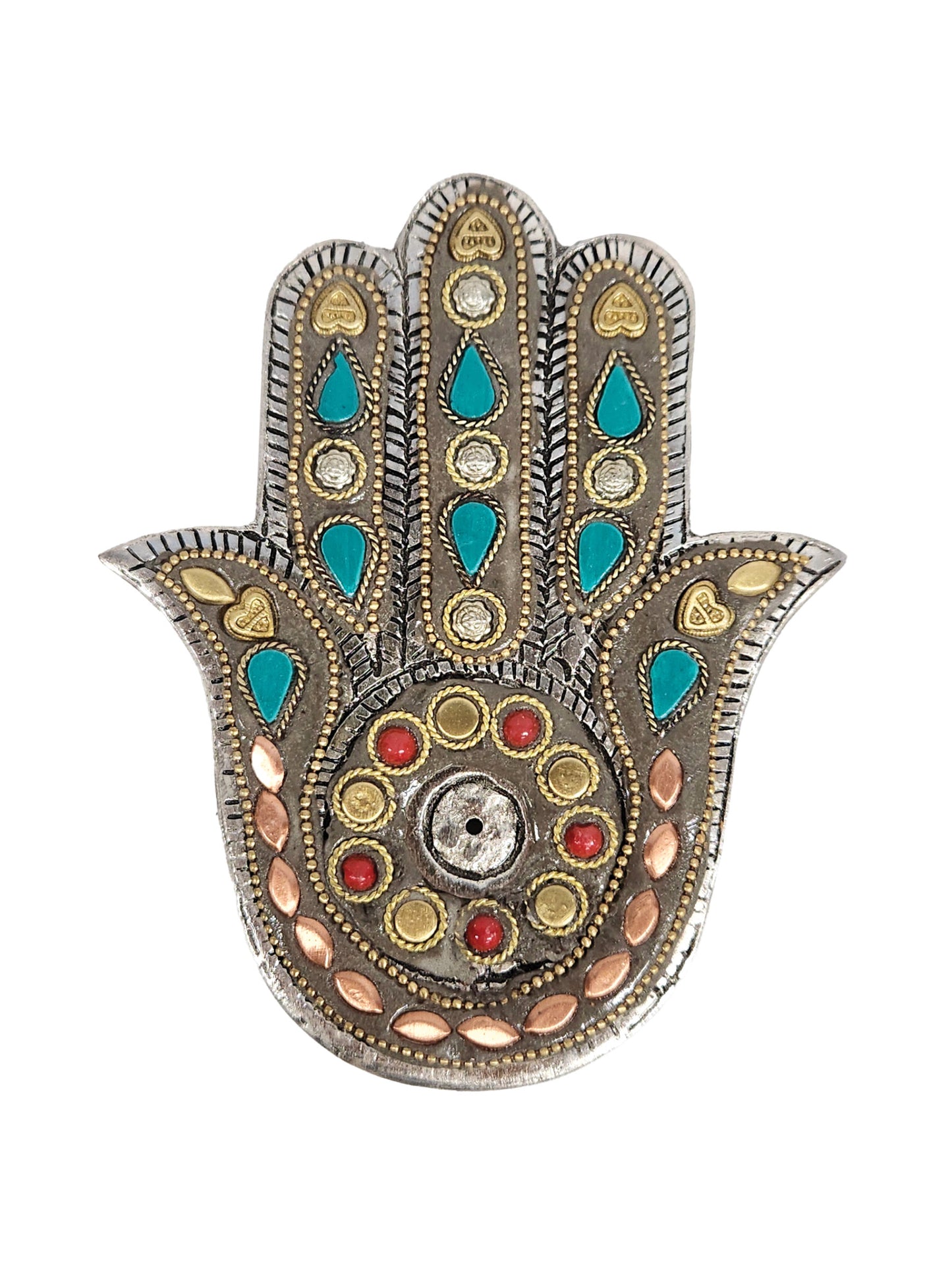 Hamsa Mosaic Multicolor Incense Holder