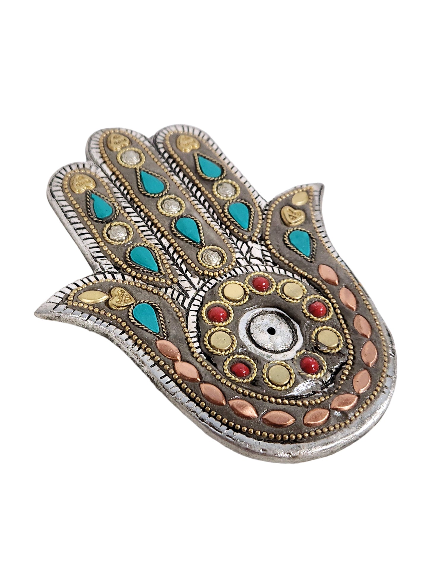 Hamsa Mosaic Multicolor Incense Holder