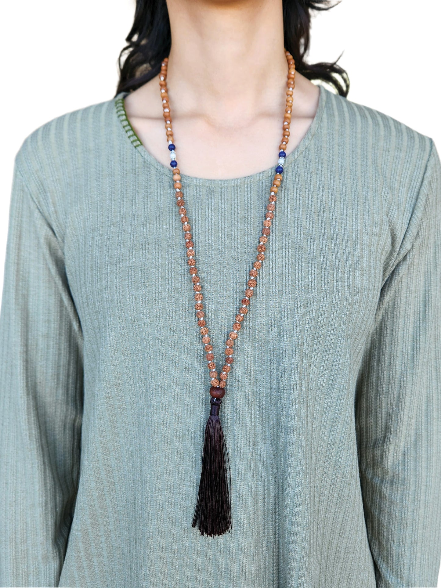 Necklace Rudraksha Sandalwood Tassel