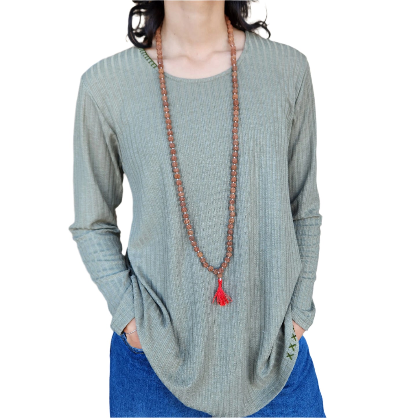 Rudraksha Prayer Mala Beads Knot Necklace