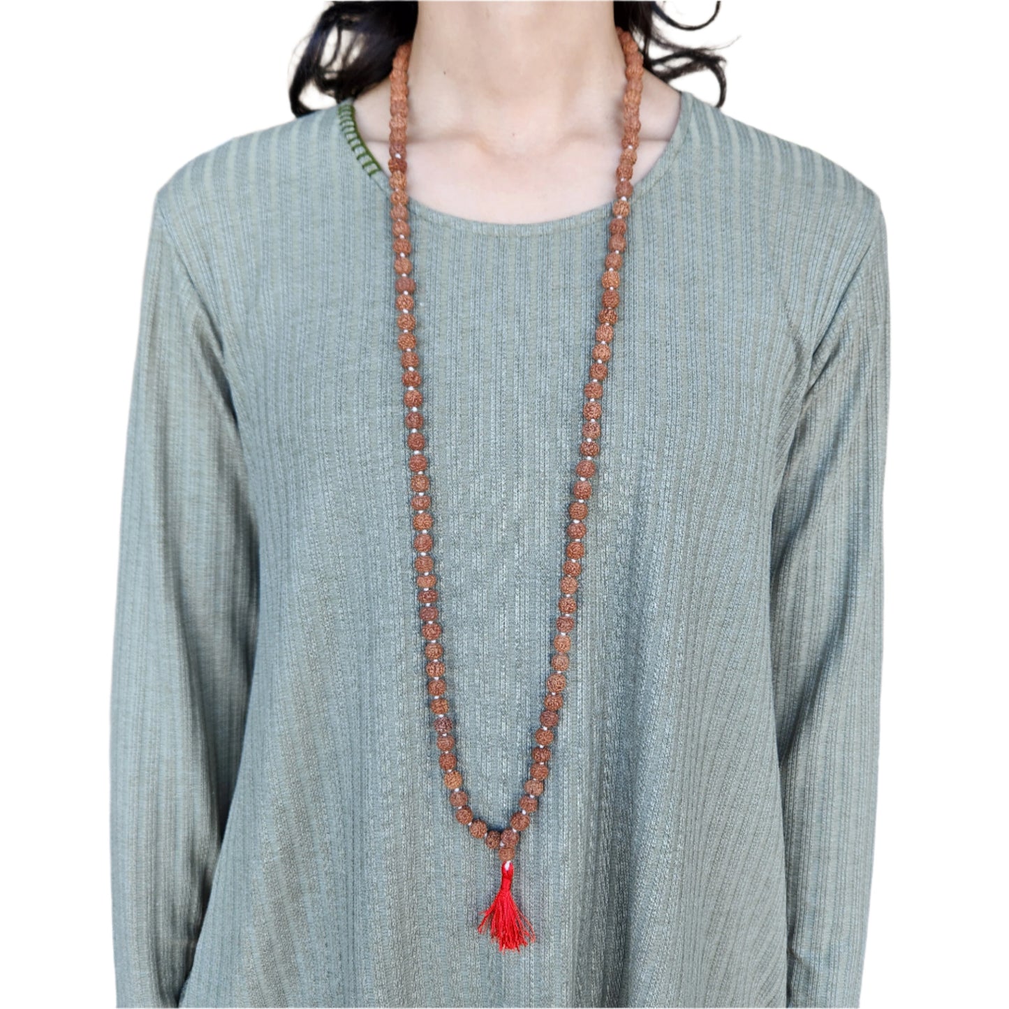 Rudraksha Prayer Mala Beads Knot Necklace