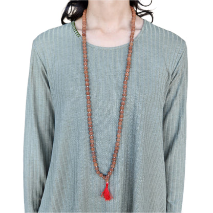 Rudraksha Prayer Mala Beads Knot Necklace