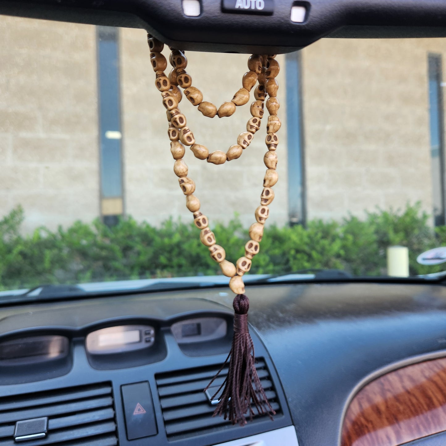Prayer Skull Mala Bead Necklace Tassel