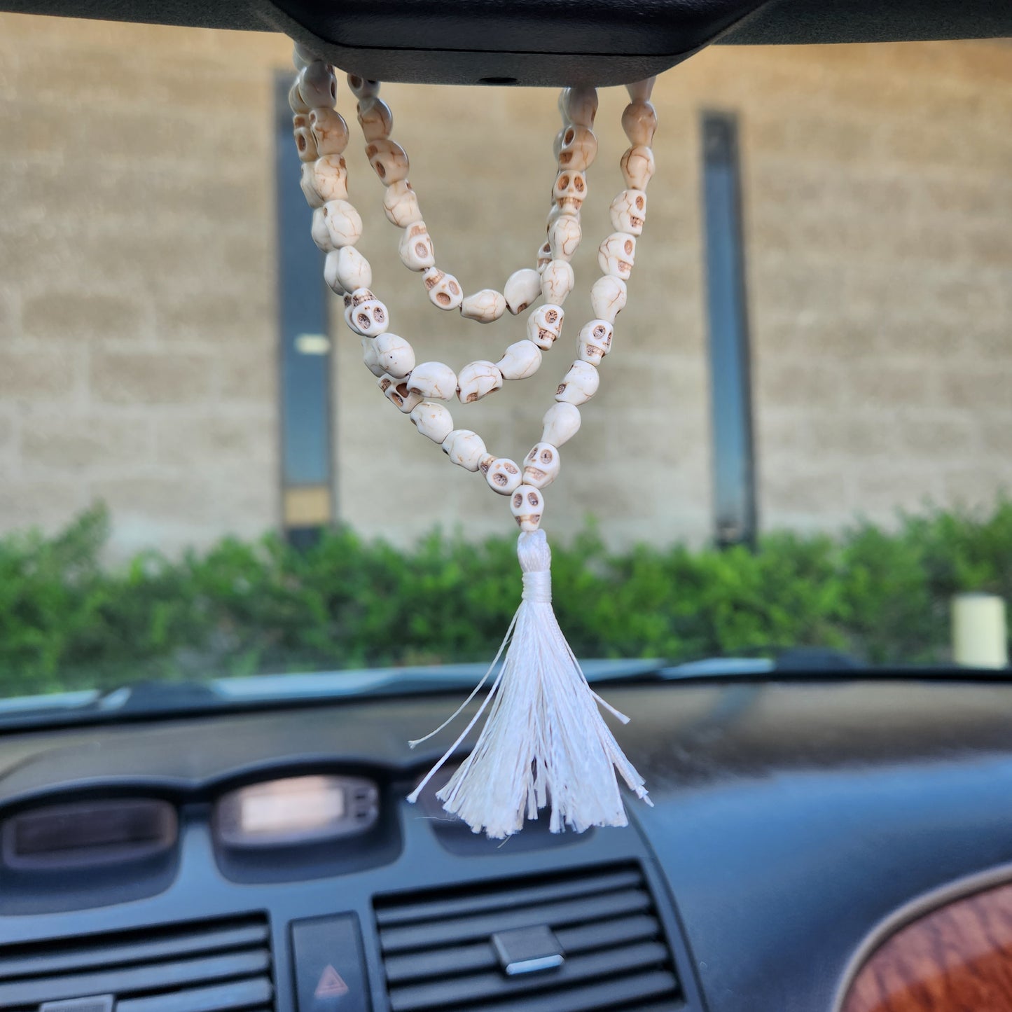 Prayer Skull Mala Bead Necklace Tassel