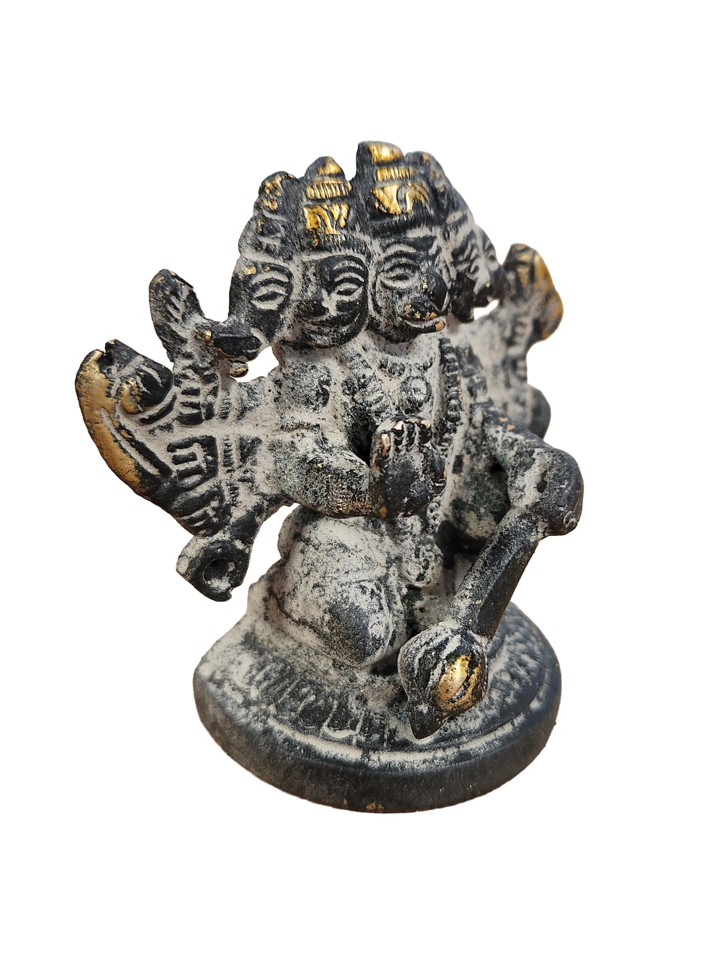 Panchamukhi Hanuman Black Brass Statue Sand Finish