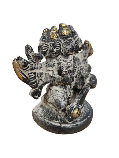 Panchamukhi Hanuman Black Brass Statue Sand Finish