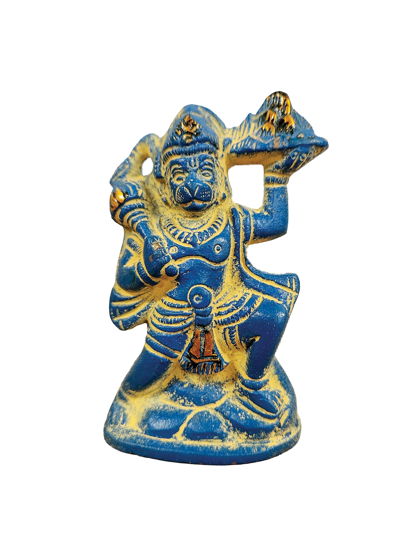 Hanuman Brass Statue Blue Sand Finish