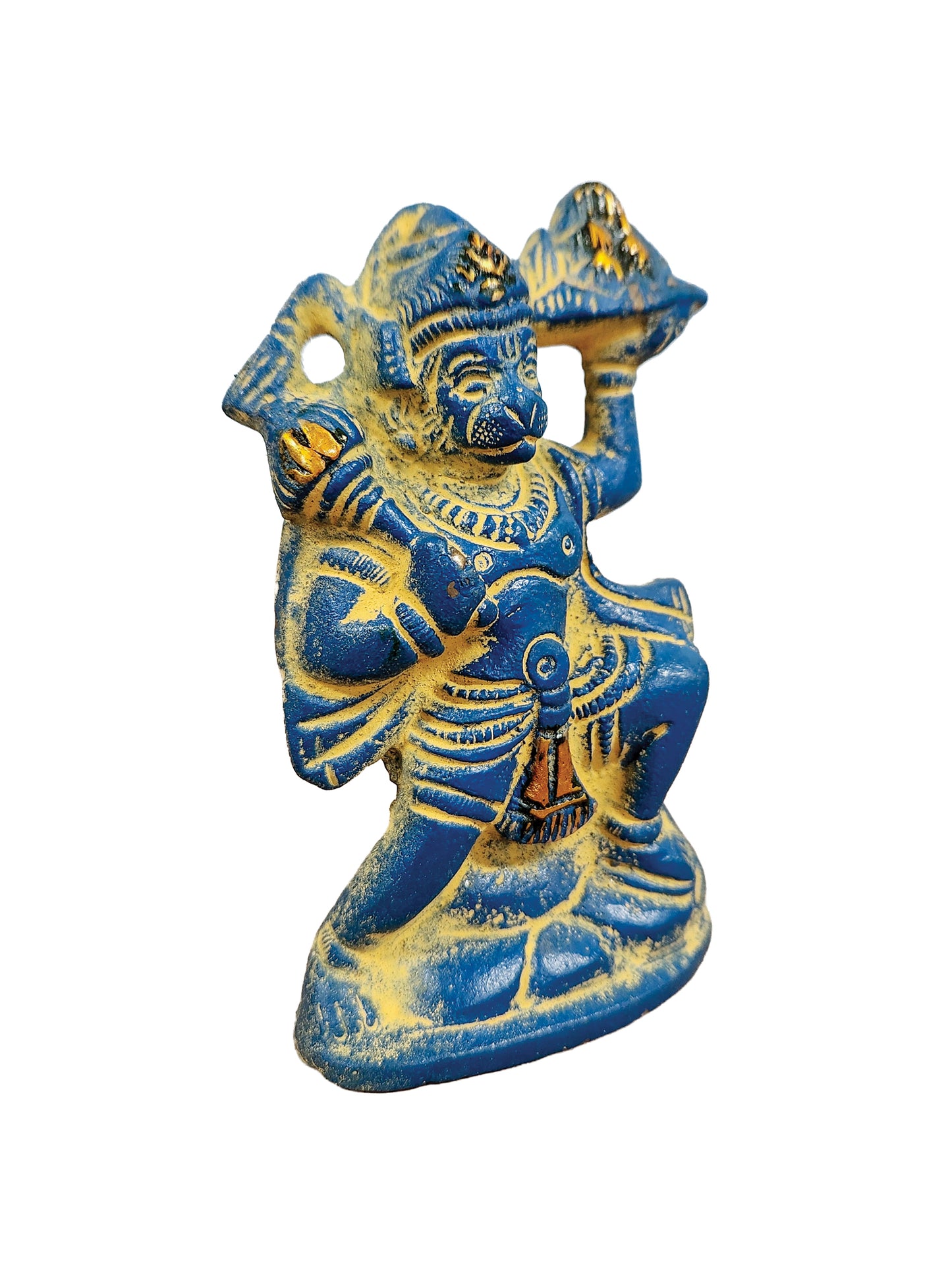Hanuman Brass Statue Blue Sand Finish