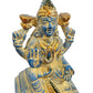 Blue Laxmi Brass Statue Blue Sand Finish