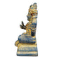 Blue Laxmi Brass Statue Blue Sand Finish