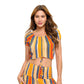 Bohemian Adjustable Striped Crop Top