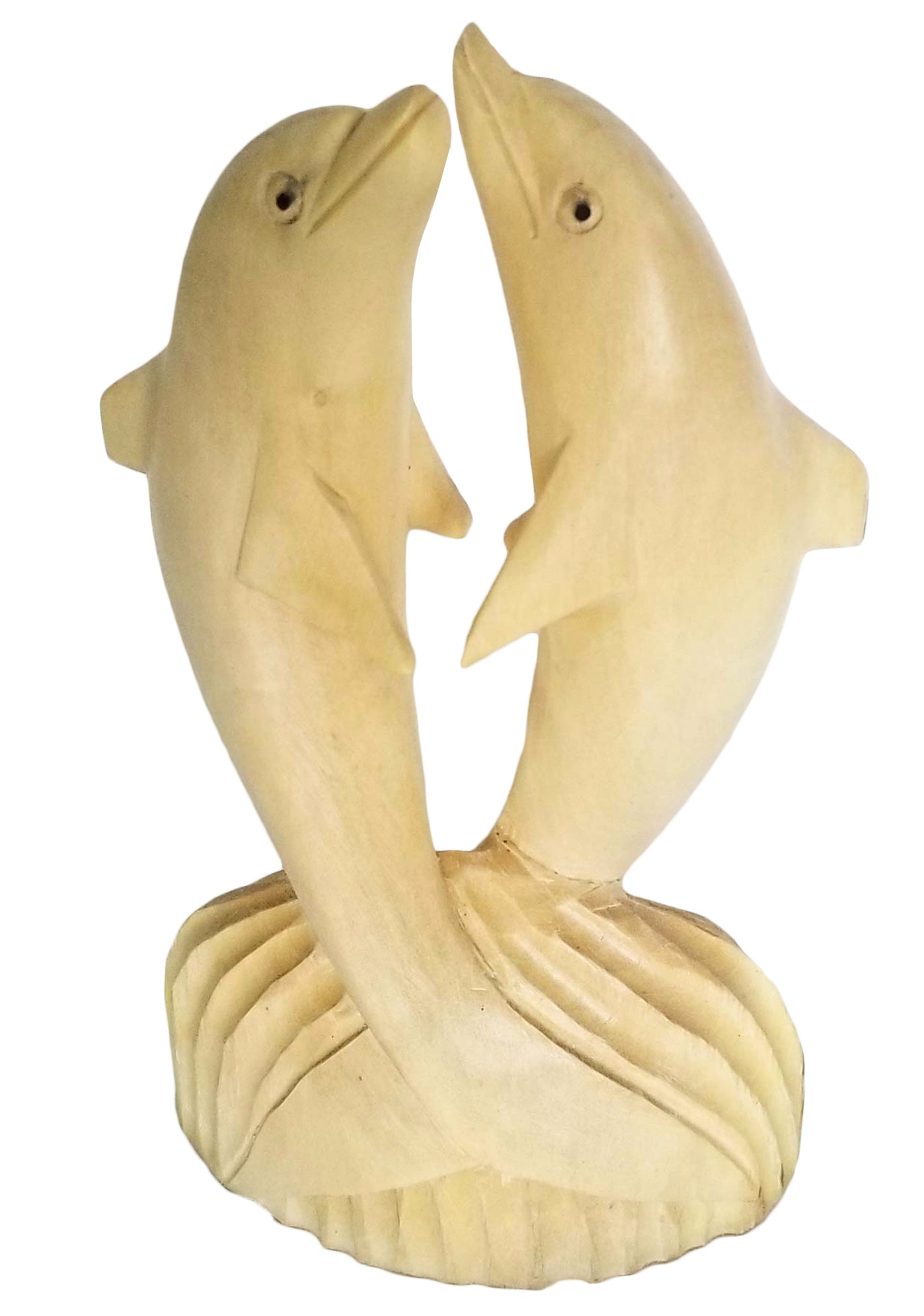 Dolphins Wood Carved Statue