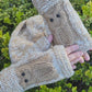 Handmade Fingerless Knit Gloves Owl