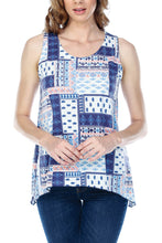 Top Patchwork Print Stretchy Sleeveless
