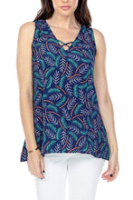 Women’s Clothing | Woman's Contemporary Fashion | Leaf Print Crisscross V-Neck Sleeveless Top