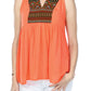 Top Tribal Print Panel V-Neck