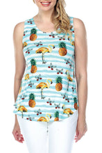 Tank Top Striped Colorful Flamingo Print
