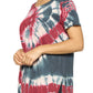 Top Loose Fit Spiral Tie Dye Buttons