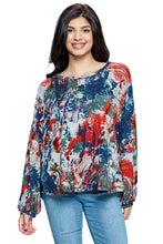 Top Abstract Multicolor Print Loose Fit