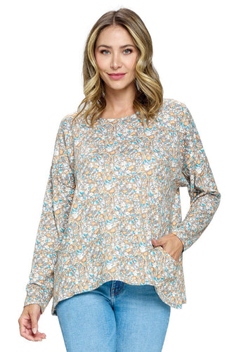 Top Floral Loose Fit With Pockets