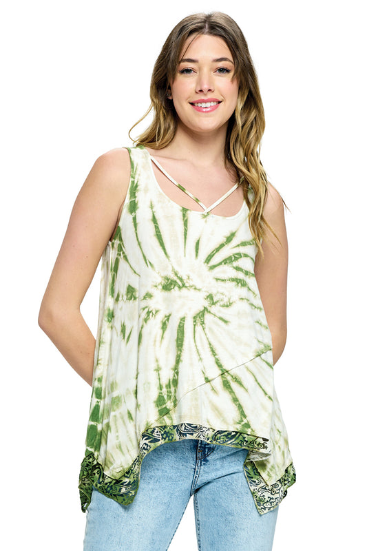 Tank Top Groovy Tie Dye Burnout