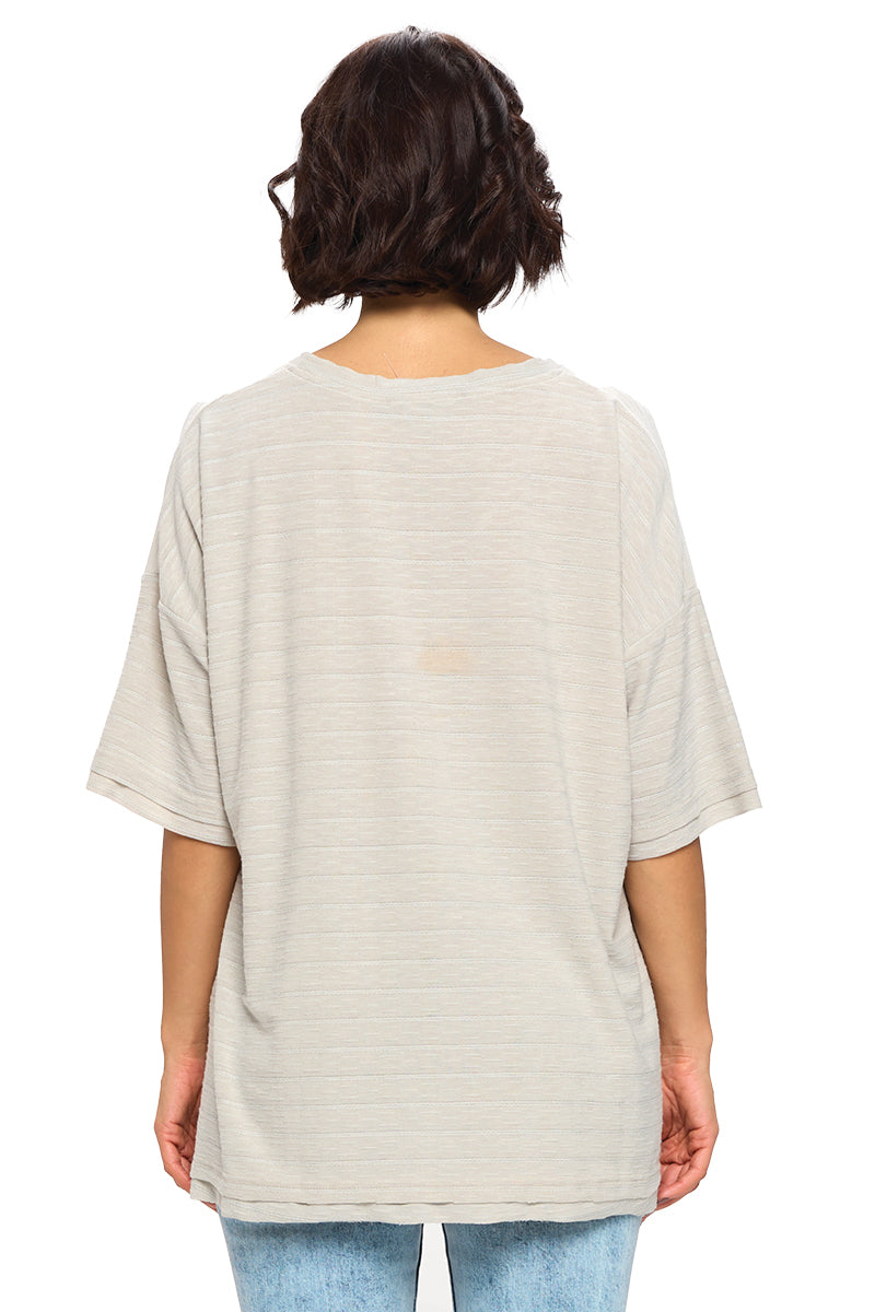 Top Textured Casual Oversized