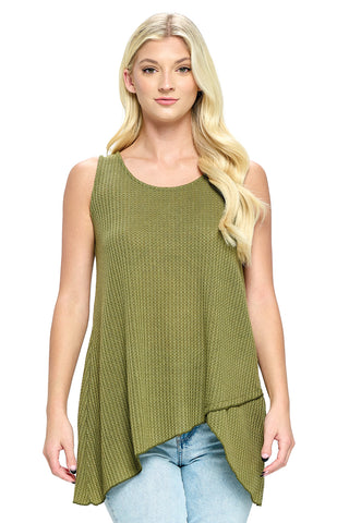 Tank Top Casual Waffle Knit