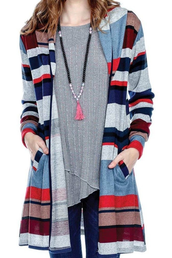Boho Clothes | Woman's Contemporary Fashion | Boho Comfy Colorful Striped Cardigan