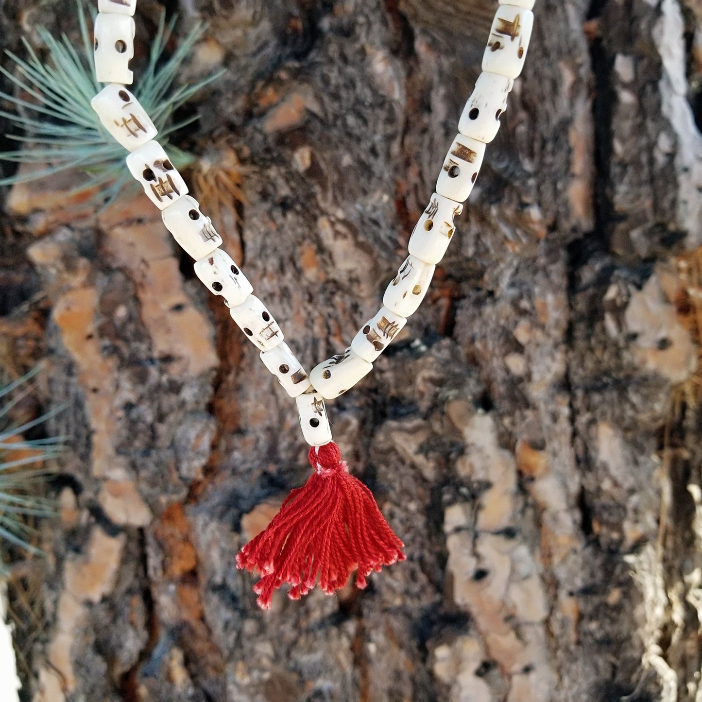 Yaknyeti  Accessories | Mala | Hand Carved Bone Skull Mala