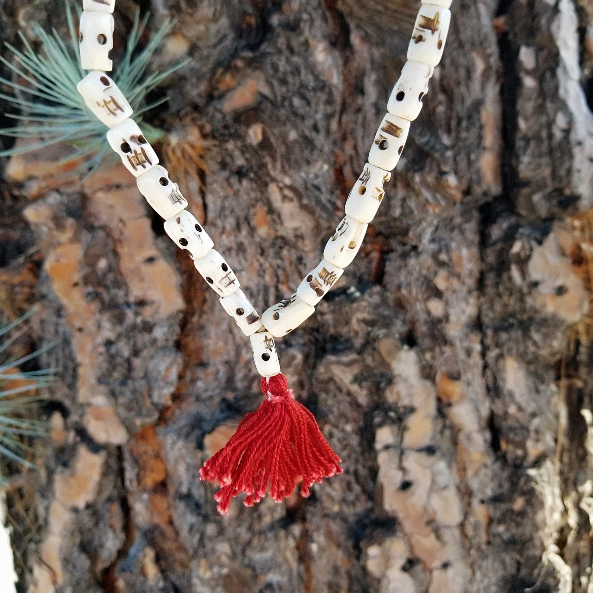 Yaknyeti  Accessories | Mala | Hand Carved Bone Skull Mala