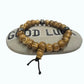 Recycled Carved Bone & Om Bead Bracelet