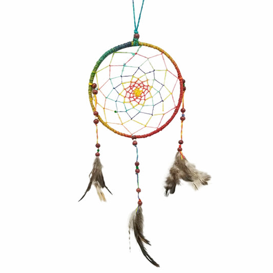 Dream Catcher Multi Colored With Feathers