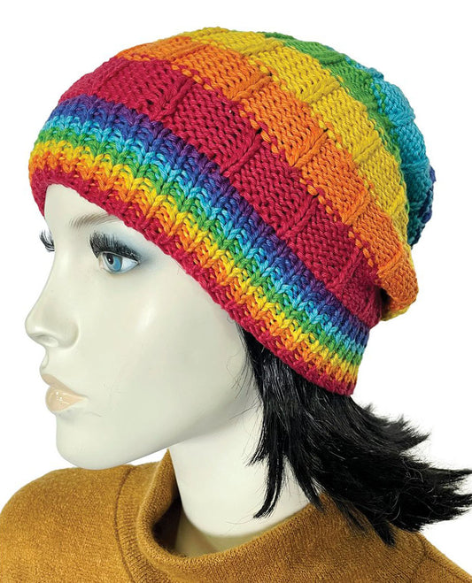 Beanie Hat Rainbow Cotton