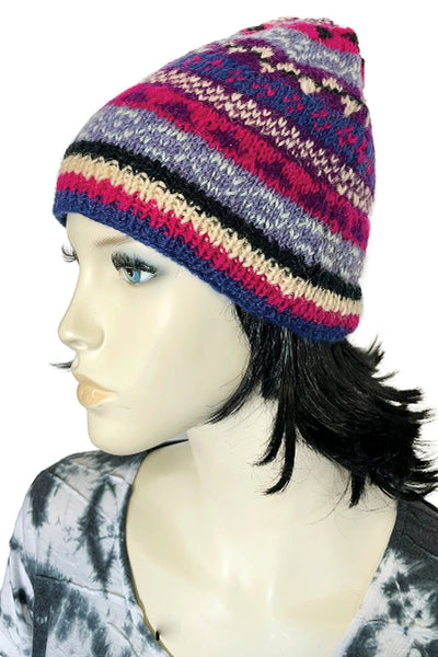 Beanie Hat Striped Multicolor