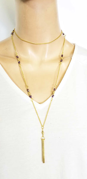 Accessories | Mala | Long Necklace Purple Beads