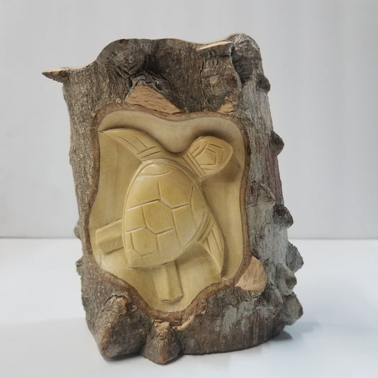 Turtle Wooden Carved Statue